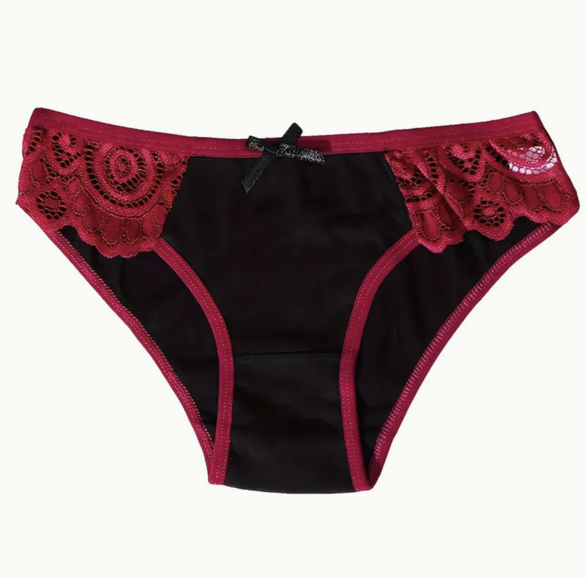 6PCS Seamless Women's Daily Sports Underwear, Low Waist Comfortable Cotton Splicing Triangle Pants, Lace Lace Bow Women panties