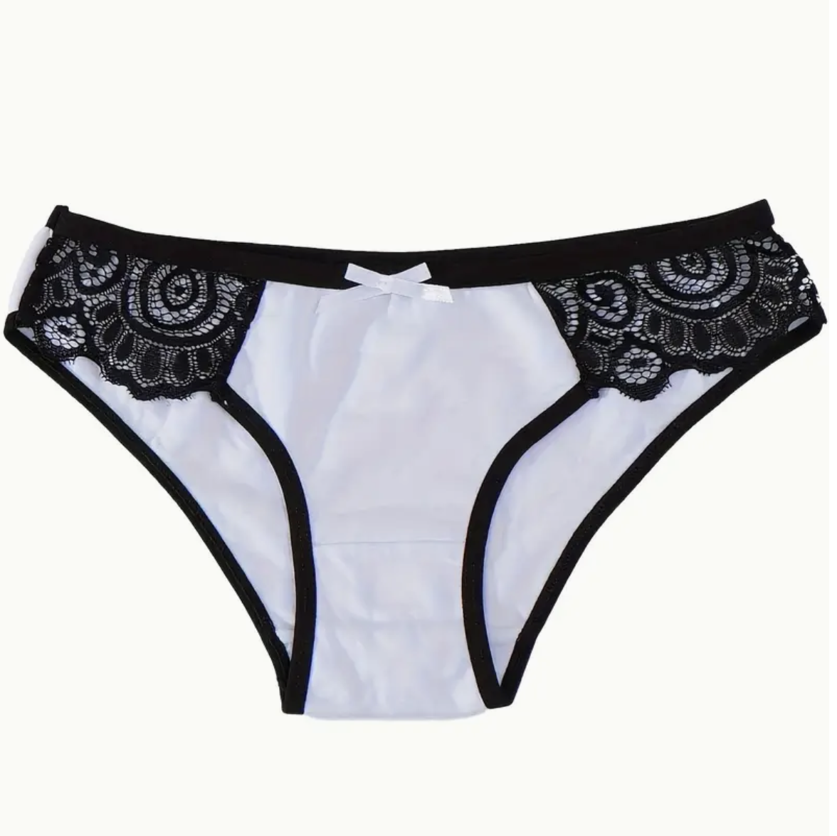 6PCS Seamless Women's Daily Sports Underwear, Low Waist Comfortable Cotton Splicing Triangle Pants, Lace Lace Bow Women panties