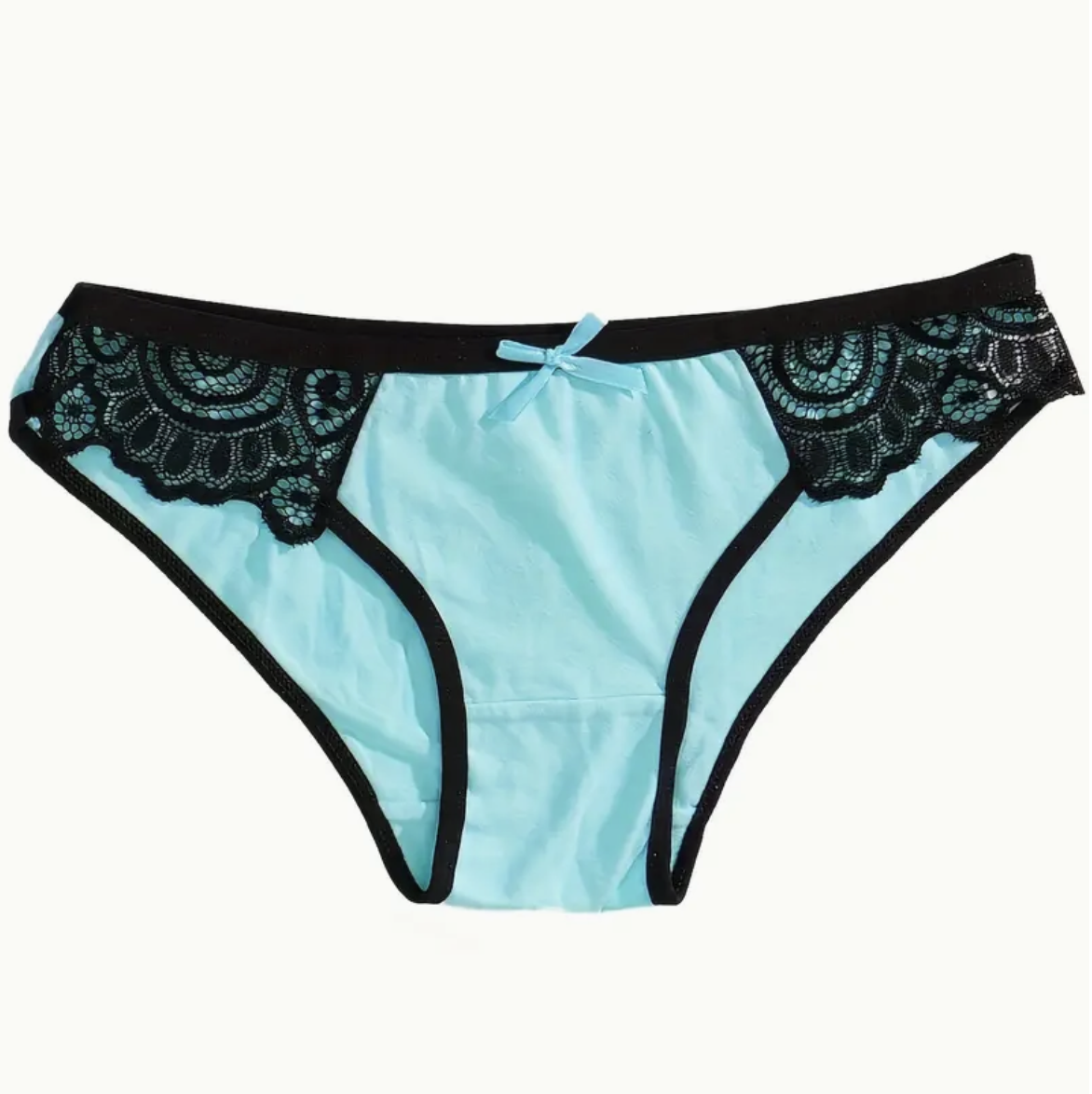 6PCS Seamless Women's Daily Sports Underwear, Low Waist Comfortable Cotton Splicing Triangle Pants, Lace Lace Bow Women panties