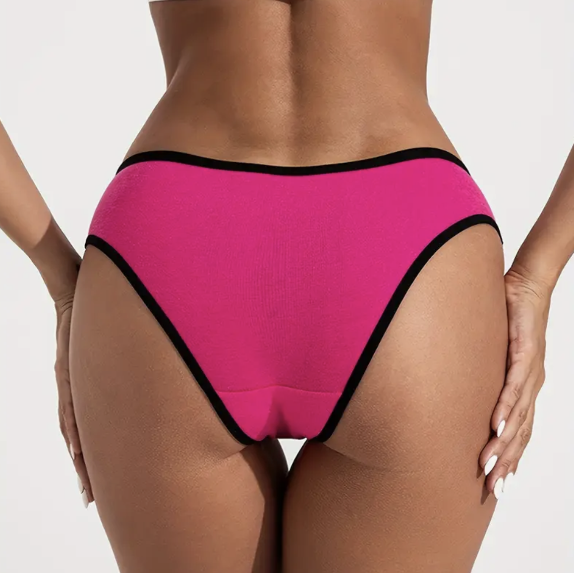 6PCS Seamless Women's Daily Sports Underwear, Low Waist Comfortable Cotton Splicing Triangle Pants, Lace Lace Bow Women panties