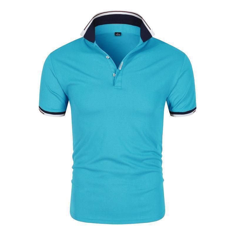 Men's Clothing,Summer Business Men shirt Youth Casual Sports Shirt Button Decoration Solid Color Short Sleeve Men tshirts