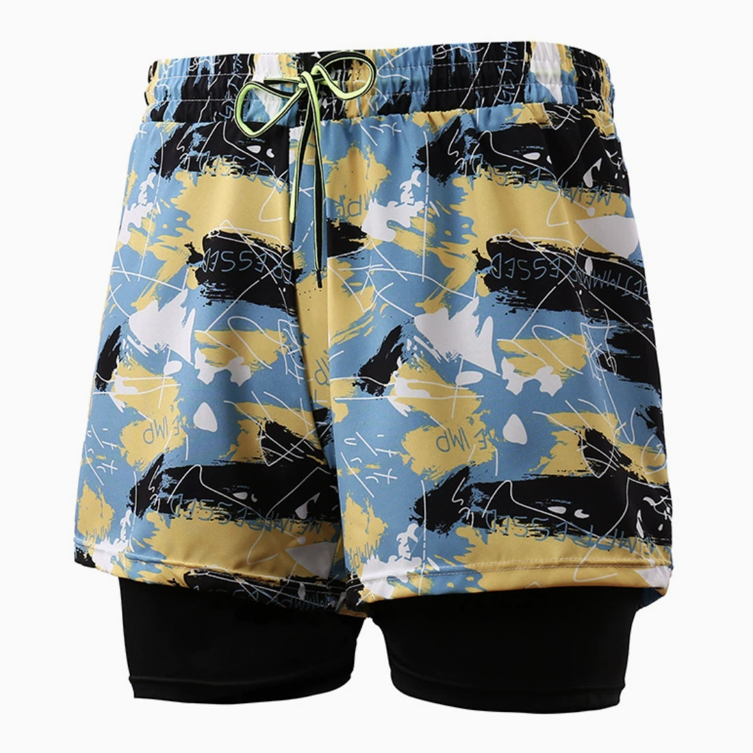 Summer Men’s Shorts-Double Layer Printed Outdoor Shorts For Running Training Exercise Athletic Shorts Sports Shorts Men Quick Dry Gym Track Trouser Man