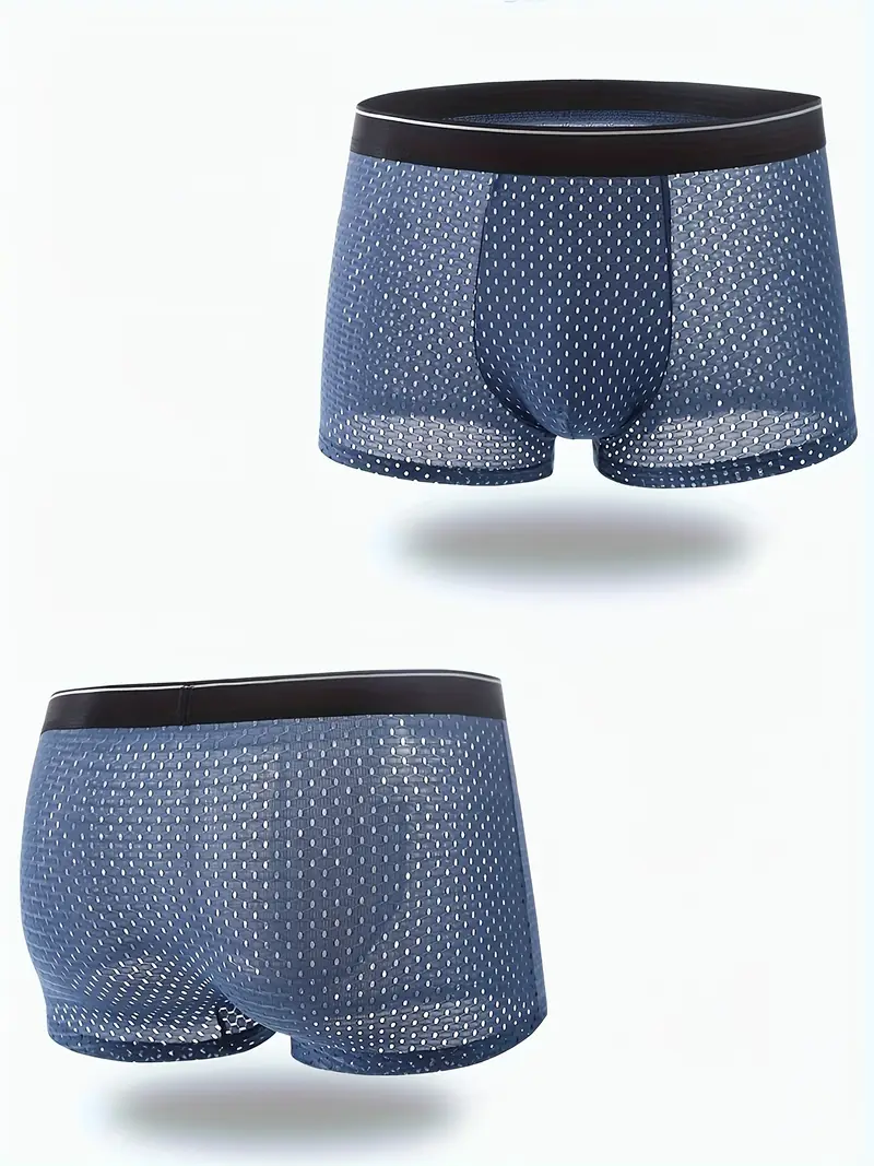 4Pcs Mens Boxer Briefs Quick Dry Sport Boxer Briefs No Ride-up Athletic Mesh Performance Underwear Boxers For Men