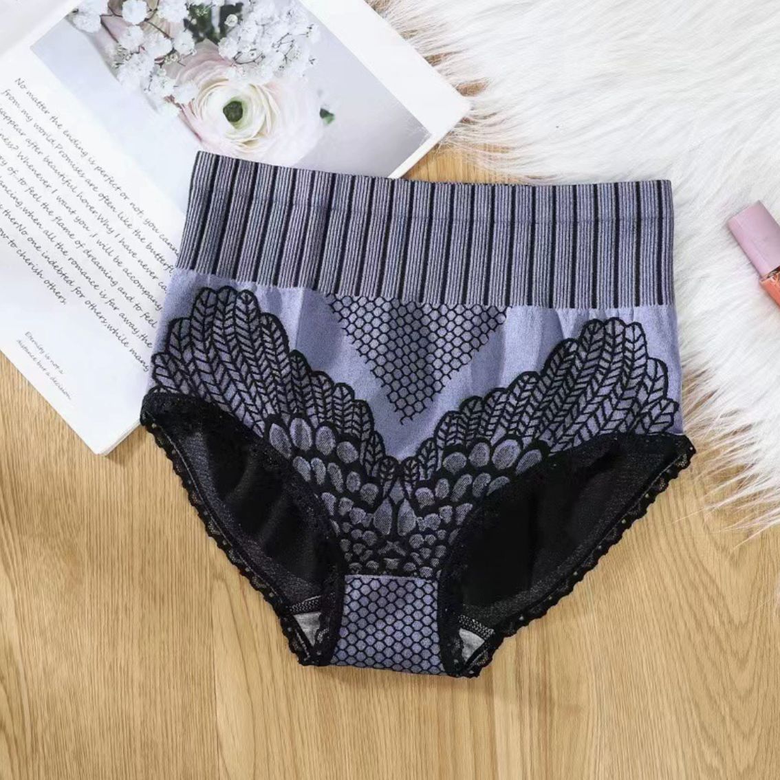 6Pcs Women Panties-New High Waist Underwear Women Crotch Abdominal Lift Hip Waist Shape Ladies Middle Waist Briefs