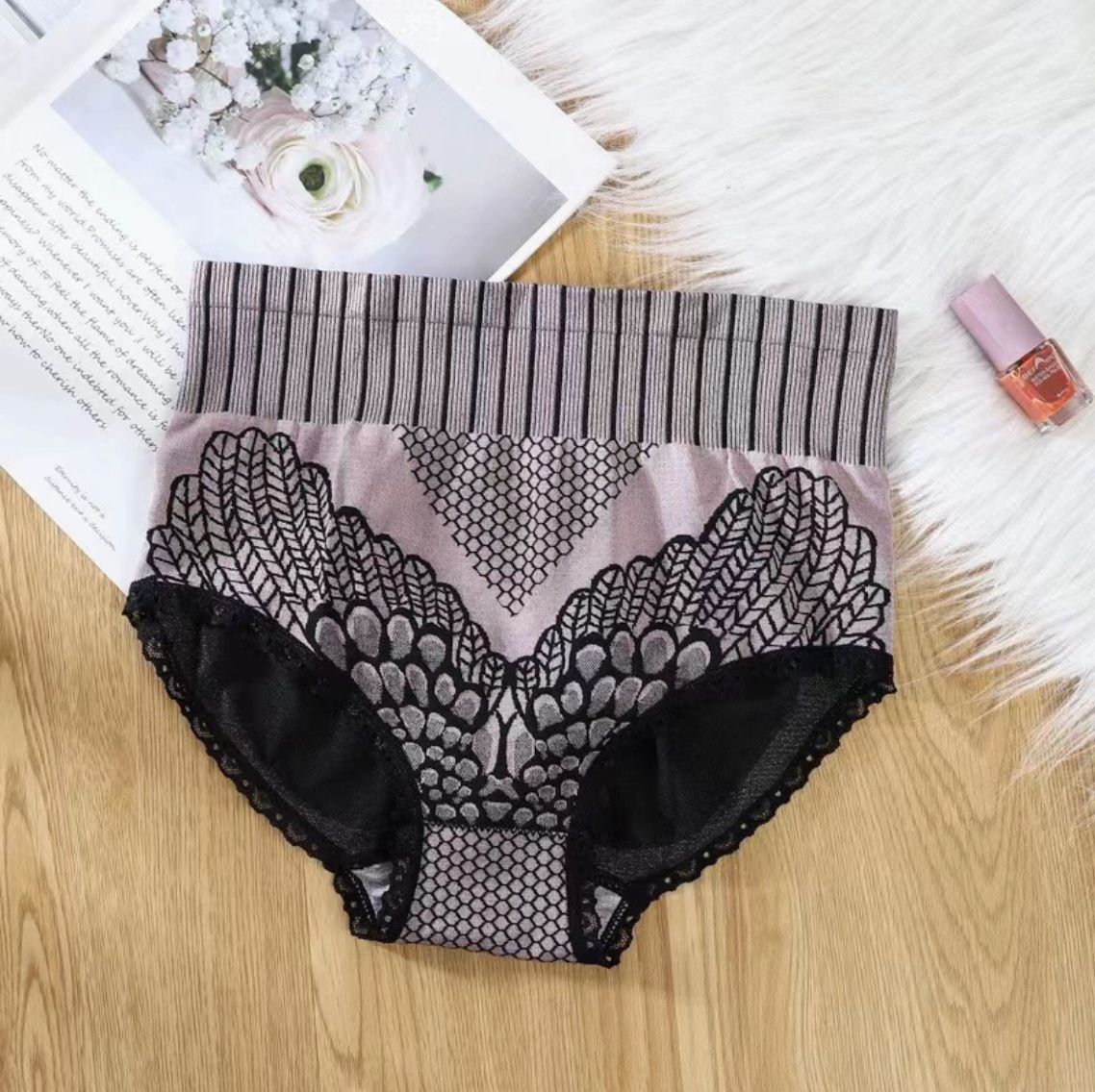 6Pcs Women Panties-New High Waist Underwear Women Crotch Abdominal Lift Hip Waist Shape Ladies Middle Waist Briefs