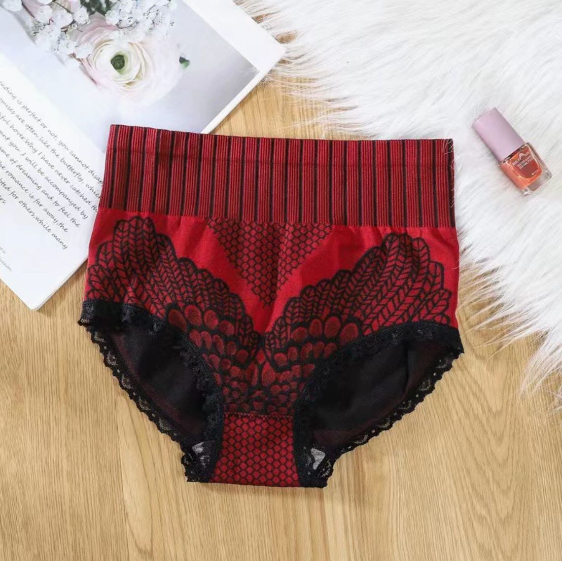 6Pcs Women Panties-New High Waist Underwear Women Crotch Abdominal Lift Hip Waist Shape Ladies Middle Waist Briefs