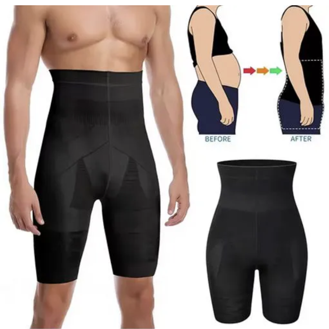 Men Body Shaper Tummy Control Shorts Shapewear Belly Girdle Boxer Briefs High Waisted Slimming Underwear Leg Compression Panties