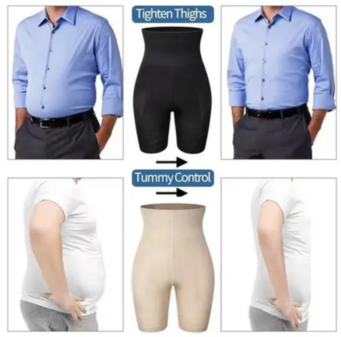 Men Body Shaper Tummy Control Shorts Shapewear Belly Girdle Boxer Briefs High Waisted Slimming Underwear Leg Compression Panties