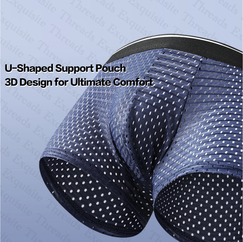 4Pcs Mens Boxer Briefs Quick Dry Sport Boxer Briefs No Ride-up Athletic Mesh Performance Underwear Boxers For Men