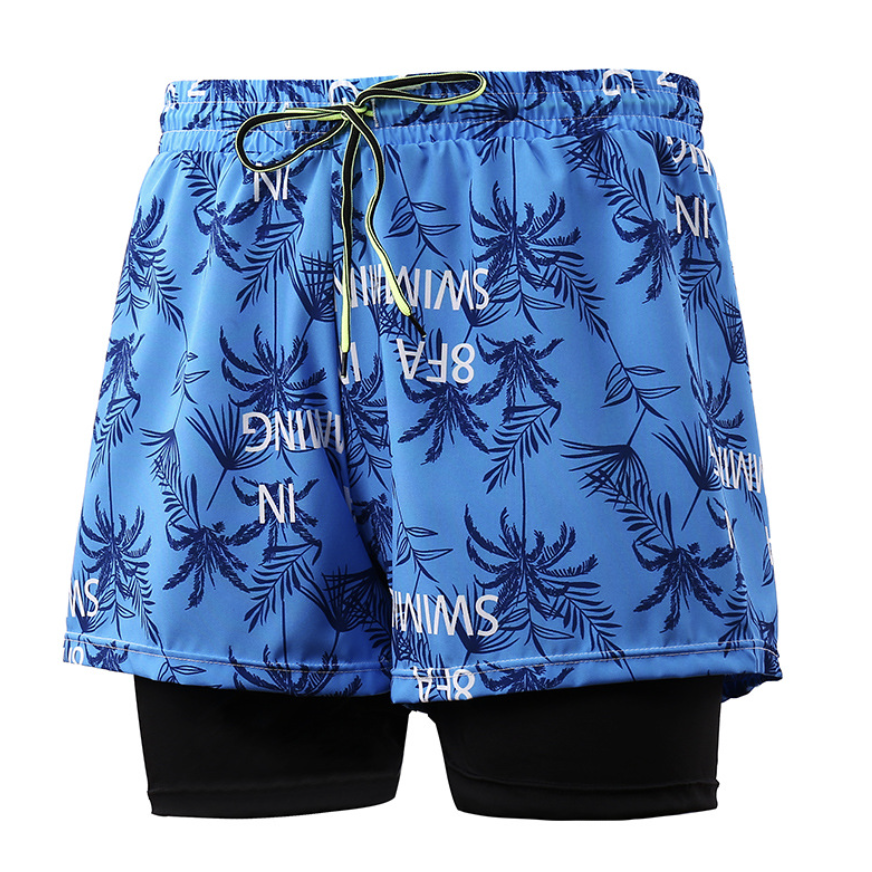 Summer Men’s Shorts-Double Layer Printed Outdoor Shorts For Running Training Exercise Athletic Shorts Sports Shorts Men Quick Dry Gym Track Trouser Man