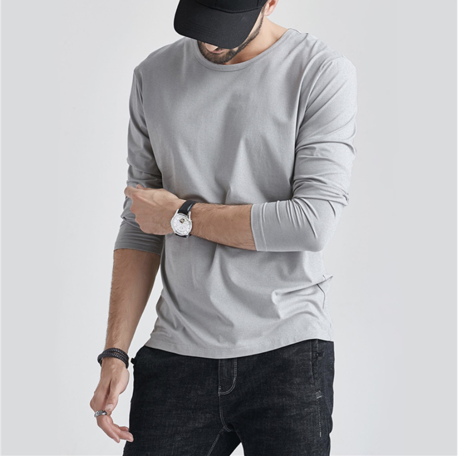 Men'S Clothing Imitation Cotton Long Sleeved T-shirts Perfect Cozy Casual Wear，Long Sleeved T-Shirt For Men