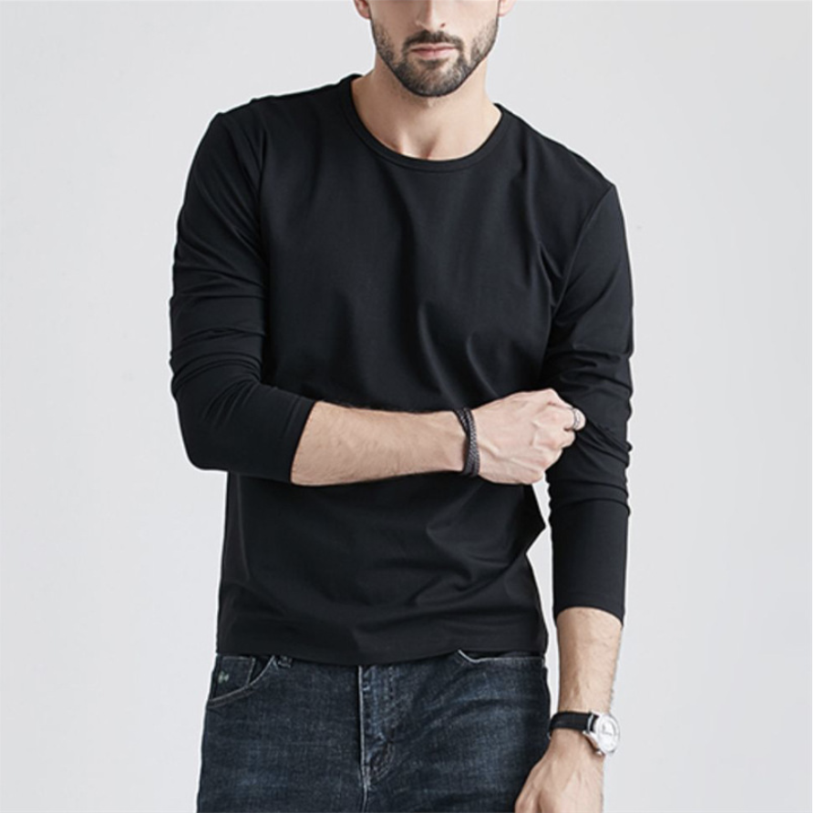Men'S Clothing Imitation Cotton Long Sleeved T-shirts Perfect Cozy Casual Wear，Long Sleeved T-Shirt For Men