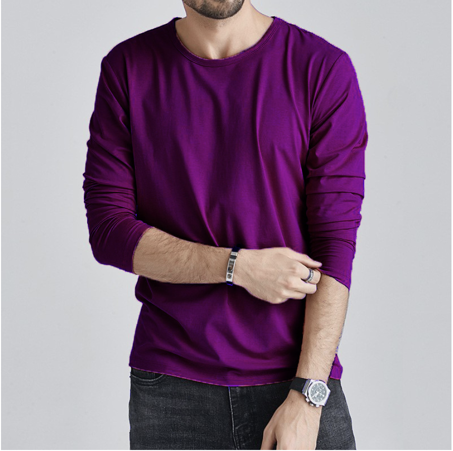 Men'S Clothing Imitation Cotton Long Sleeved T-shirts Perfect Cozy Casual Wear，Long Sleeved T-Shirt For Men