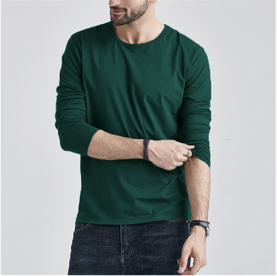Men'S Clothing Imitation Cotton Long Sleeved T-shirts Perfect Cozy Casual Wear，Long Sleeved T-Shirt For Men