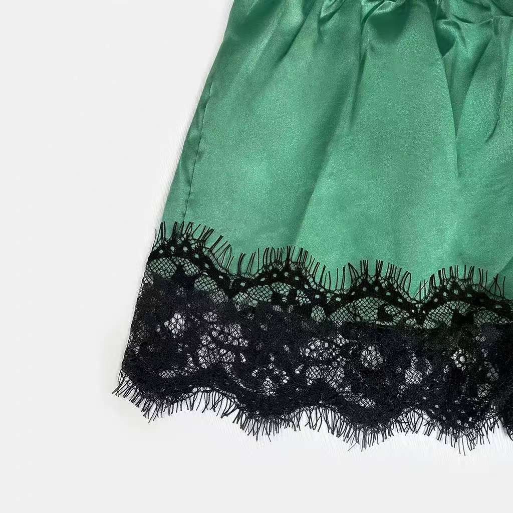 New 2Pcs/Set Women Sleepwear Underwear Hot Style Silk Satin Lingerie Set For Women
