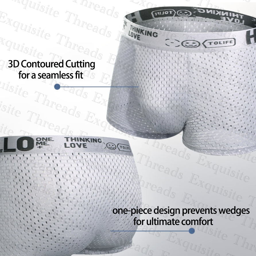 5Pcs Men Wear Underwear Men's Ice Silk Mesh Comfortable And Breathable Boxers Briefs Shorts Youth Boxer Shorts Thin & Cool For Summer
