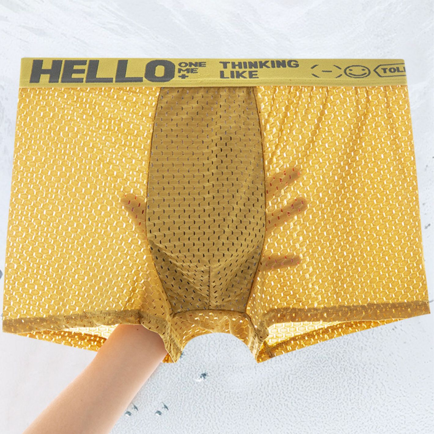 5Pcs Men Wear Underwear Men's Ice Silk Mesh Comfortable And Breathable Boxers Briefs Shorts Youth Boxer Shorts Thin & Cool For Summer