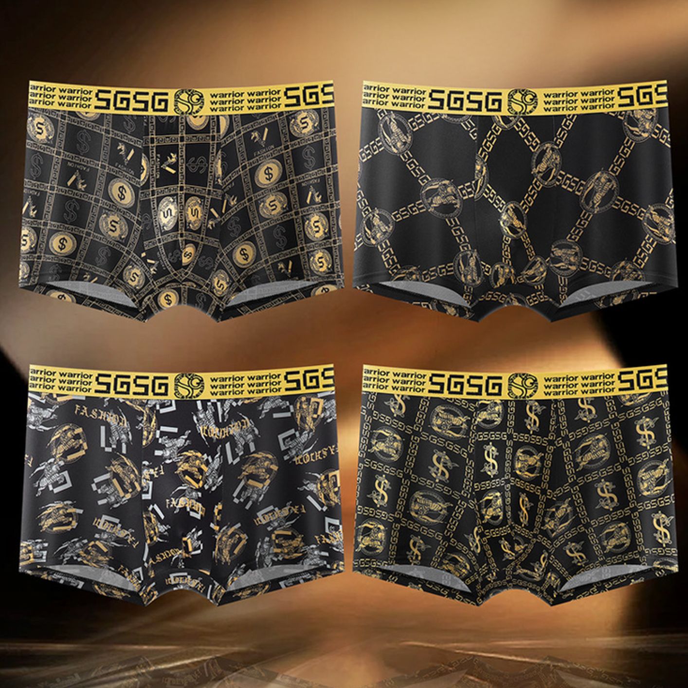 4pcs Luxury Men's Boxer Briefs High Stretch Fabric Breathable Comfortable for All Seasons Comfortable Wear Elastic Waistband