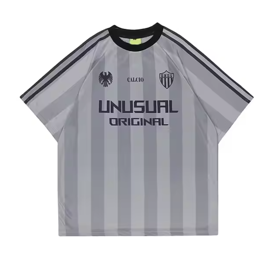 Men Women Short Sleeve Relaxed Fit Print Football Mesh Streetwear Soccer Unisex Striped Jersey T-shirt For Lover And Bestie