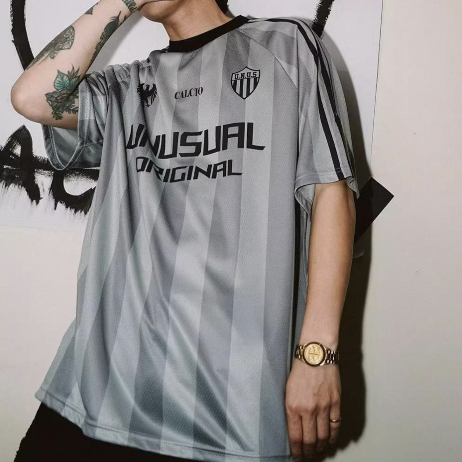 Men Women Short Sleeve Relaxed Fit Print Football Mesh Streetwear Soccer Unisex Striped Jersey T-shirt For Lover And Bestie