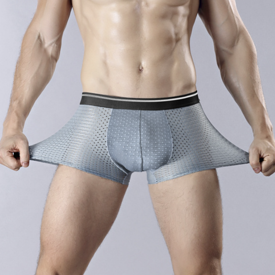 4Pcs Mens Boxer Briefs Quick Dry Sport Boxer Briefs No Ride-up Athletic Mesh Performance Underwear Boxers For Men