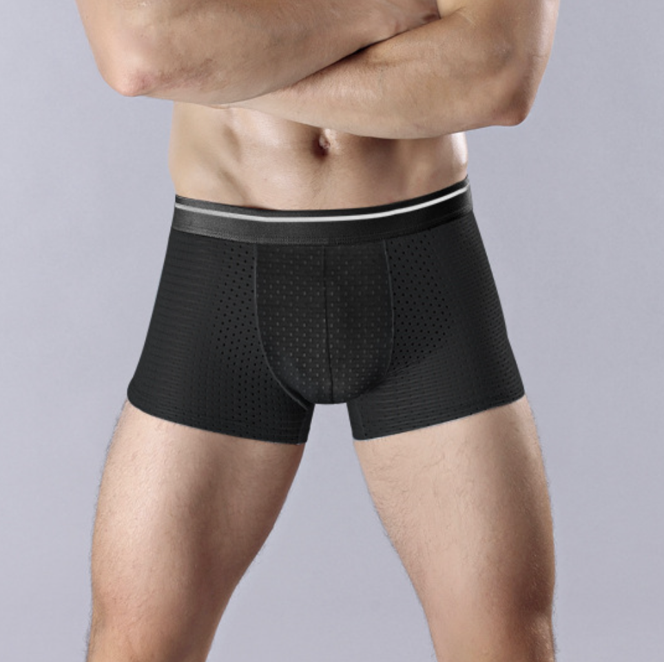 4Pcs Mens Boxer Briefs Quick Dry Sport Boxer Briefs No Ride-up Athletic Mesh Performance Underwear Boxers For Men
