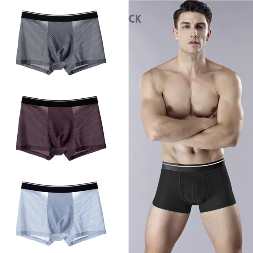 4Pcs Mens Boxer Briefs Quick Dry Sport Boxer Briefs No Ride-up Athletic Mesh Performance Underwear Boxers For Men