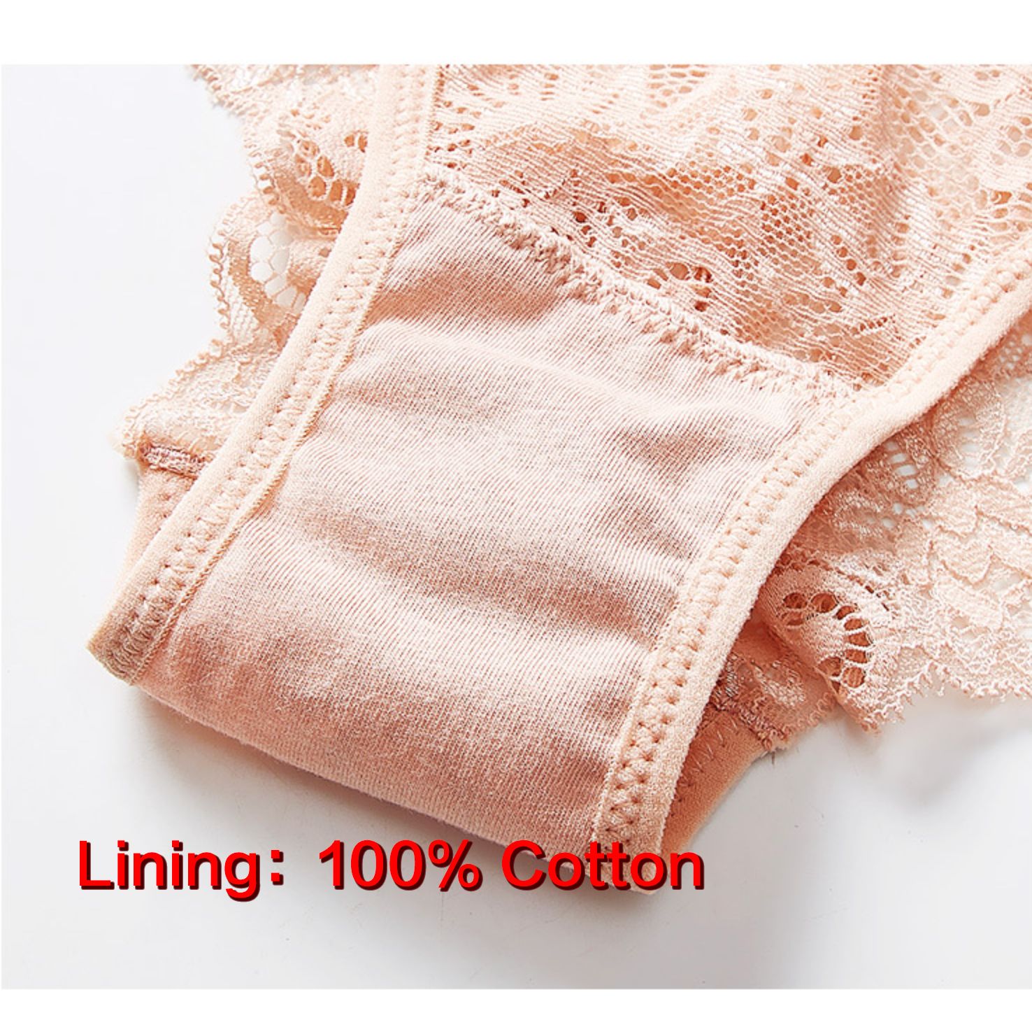 4Pcs Women's Mid-Rise Panties - 100% Cotton Lined Crotch, Breathable Lightweight Seamless with Delicate Lace Trim
