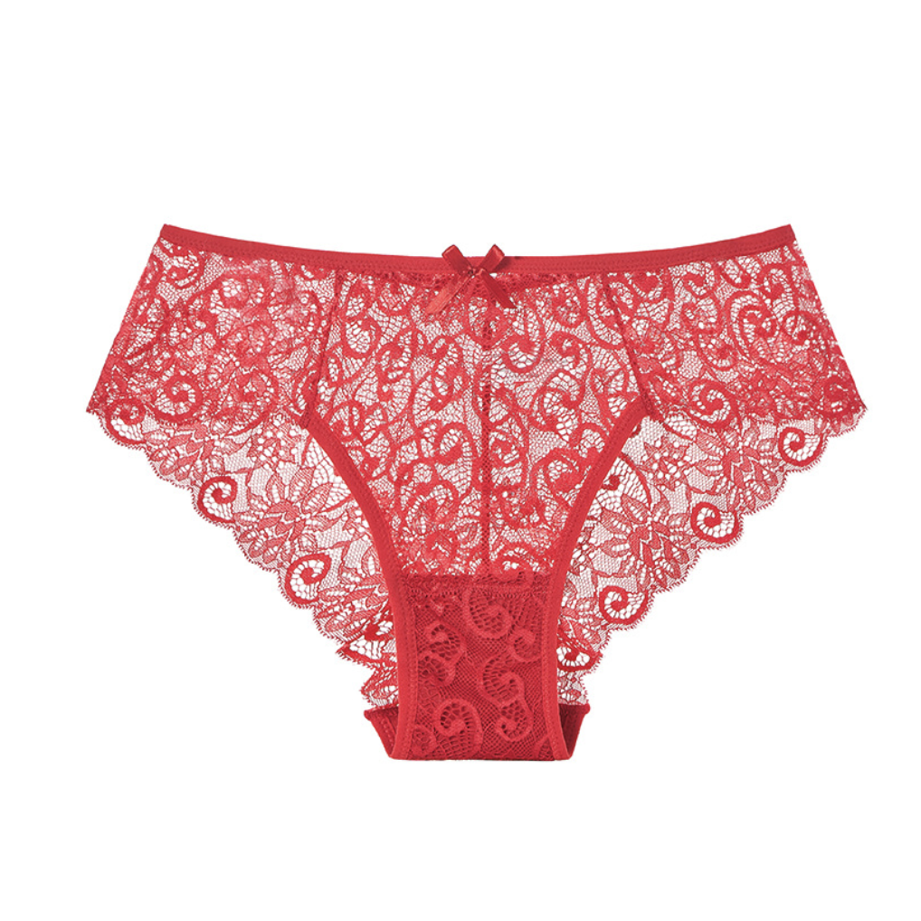 4Pcs Women's Mid-Rise Panties - 100% Cotton Lined Crotch, Breathable Lightweight Seamless with Delicate Lace Trim