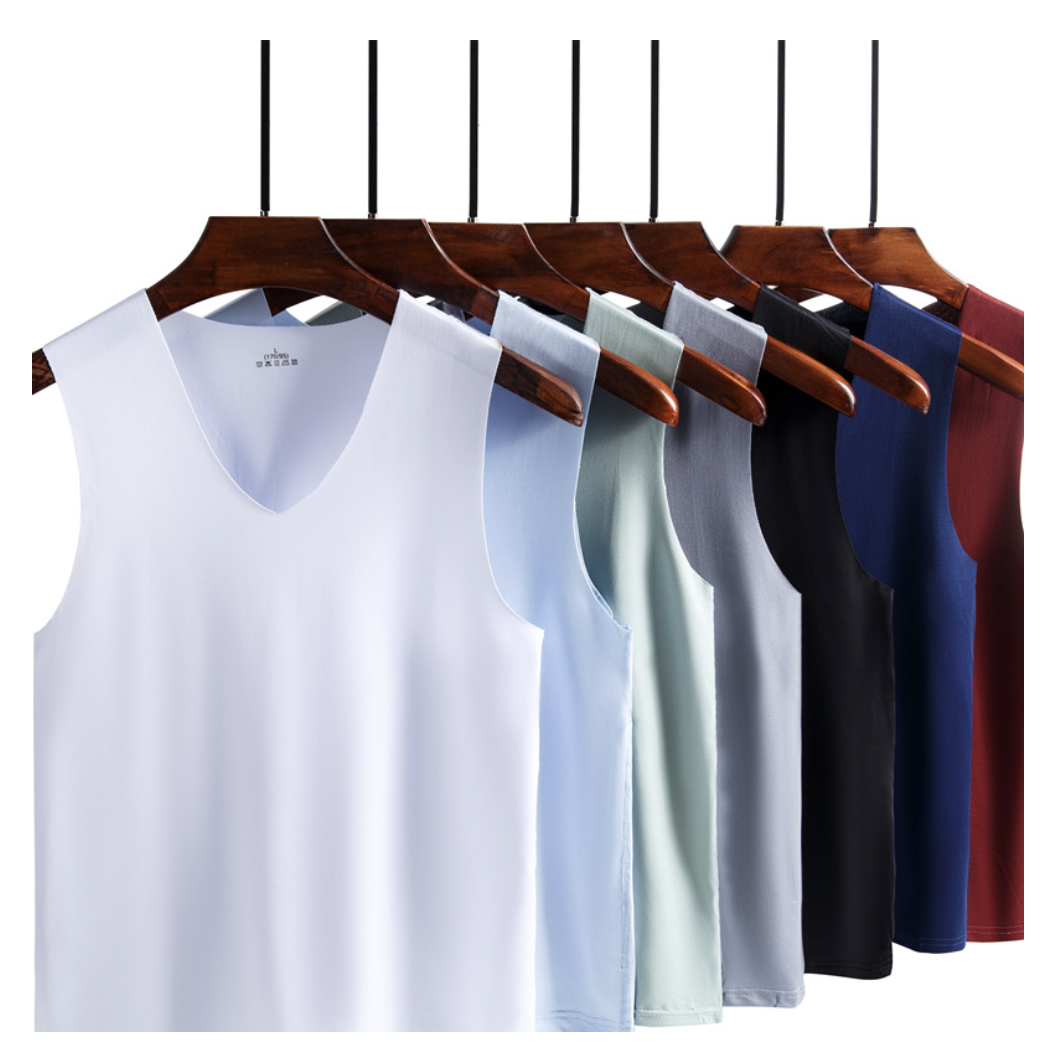 Men's Seamless Ice Silk Vest in Summer: Slim-Fit Sports and Fitness Sleeveless Tank Top for Men, Breathable and Ideal as a Base Layer(Available In Multiple colors)