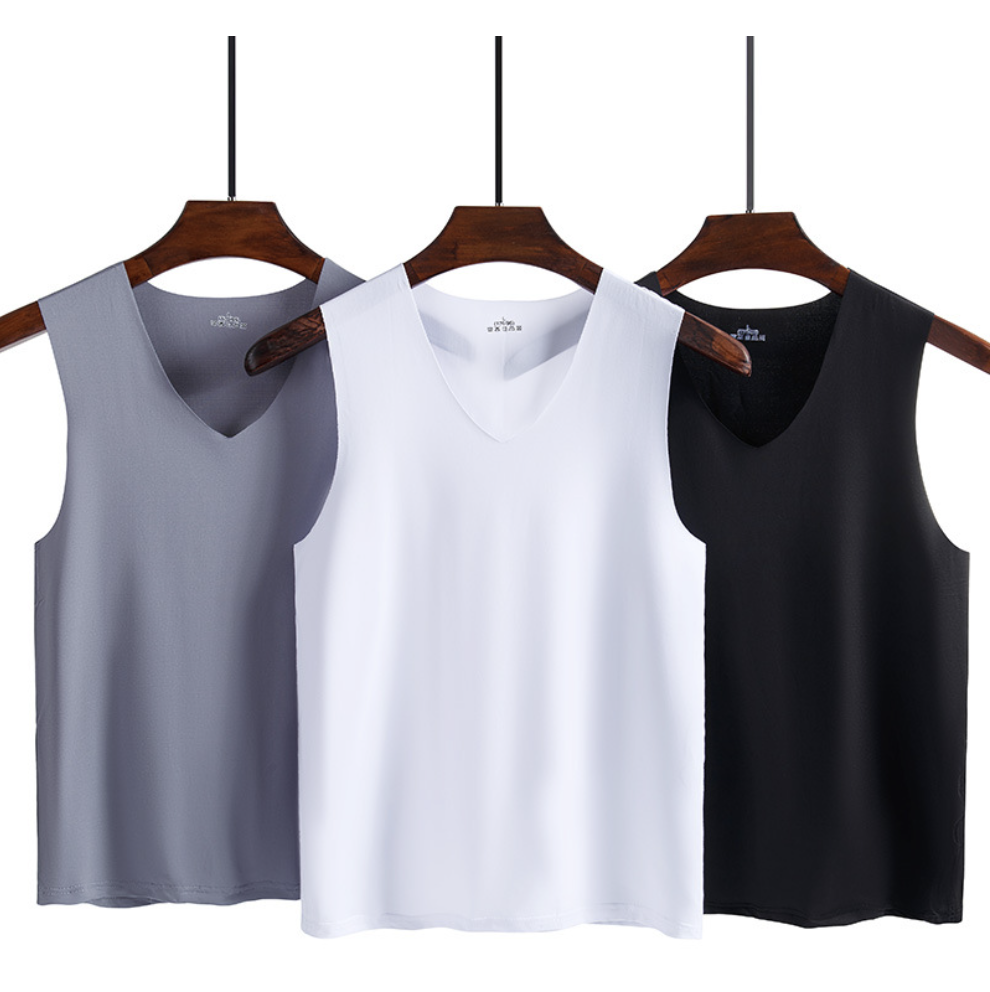 Men's Seamless Ice Silk Vest in Summer: Slim-Fit Sports and Fitness Sleeveless Tank Top for Men, Breathable and Ideal as a Base Layer(Available In Multiple colors)