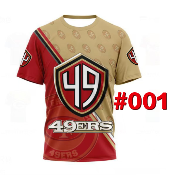Men's NFL Football 3D Printed Mesh Short Sleeve Summer Jersey T-Shirt，Sport Tshirts For Men