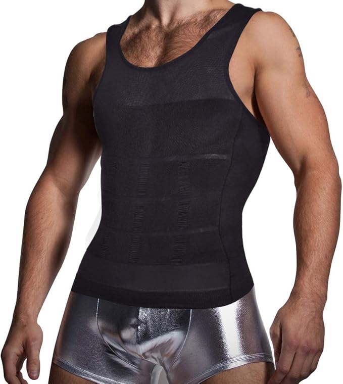 Men’s Slimming Body Shaper Vest Shirt Abs Abdomen Slim Gym Workout Tummy Control Compression Tank Top Sleeveless Shapewear