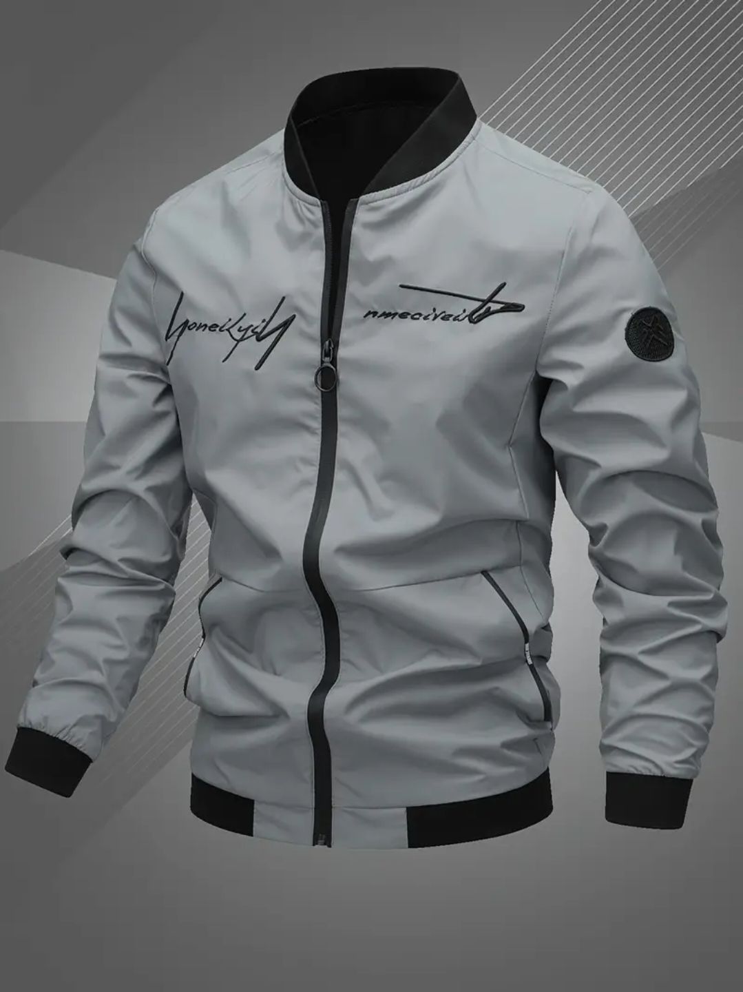 Men'S New Style Letter Embroidered Casual Pilot Jacket, Fashionable And Versatile, Perfect for Gifting