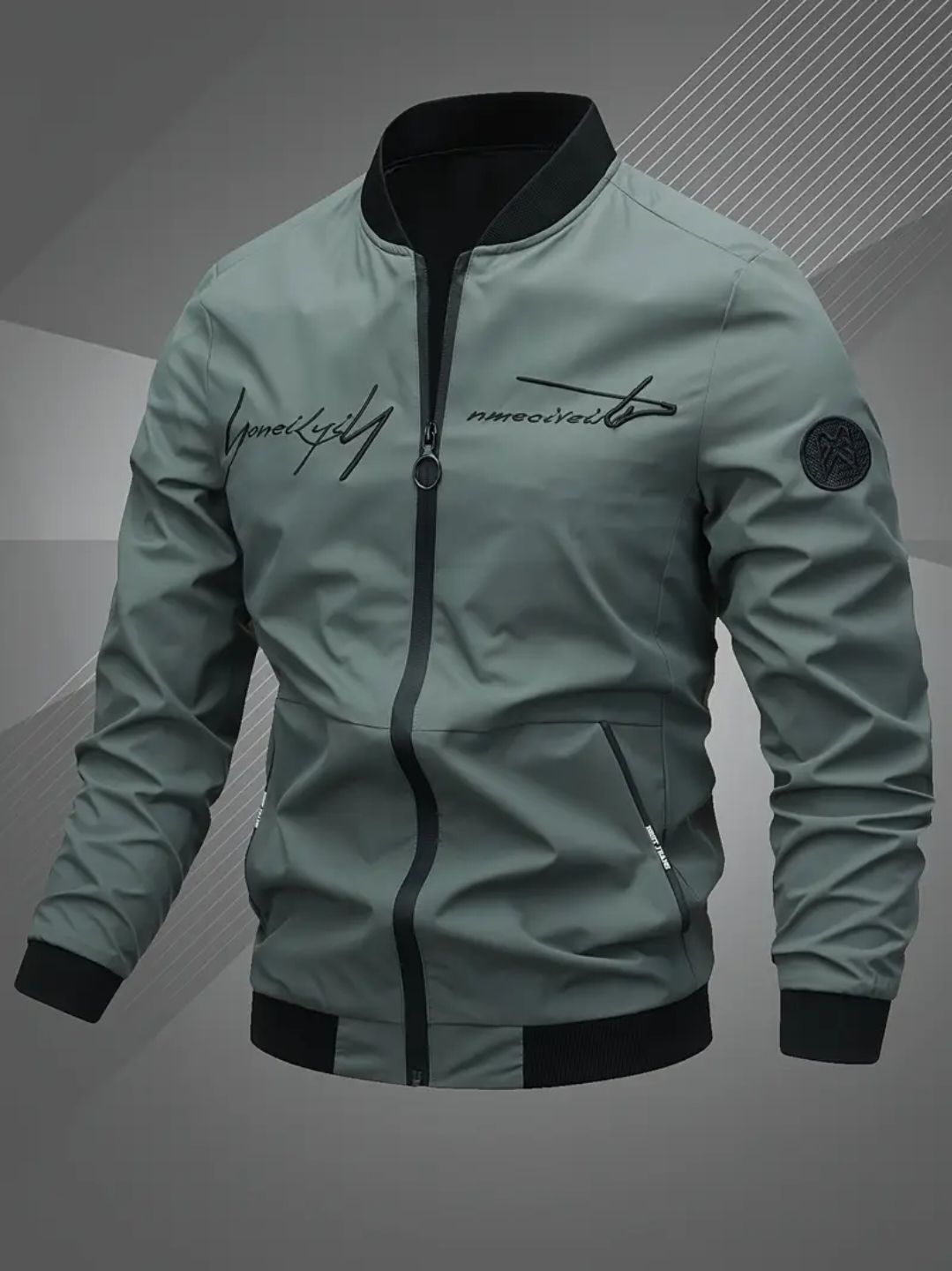 Men'S New Style Letter Embroidered Casual Pilot Jacket, Fashionable And Versatile, Perfect for Gifting