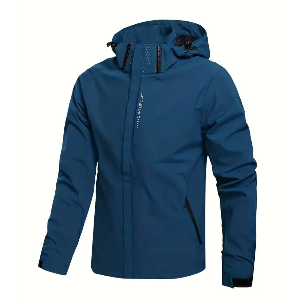Men's Lightweight Jacket with Detachable Hood - Casual Outdoor Sportswear, Polyester, Zip-Up, Long Sleeve, Pockets, Non-Stretch Fabric for All Seasons