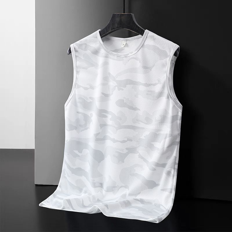 Men's Camo Tank Tops, Quick Dry Breathable Mesh Sports Vests, Casual Crew Neck Sleeveless Athletic Undershirts for Fitness & Training, Workout Clothing|Graphic Tank