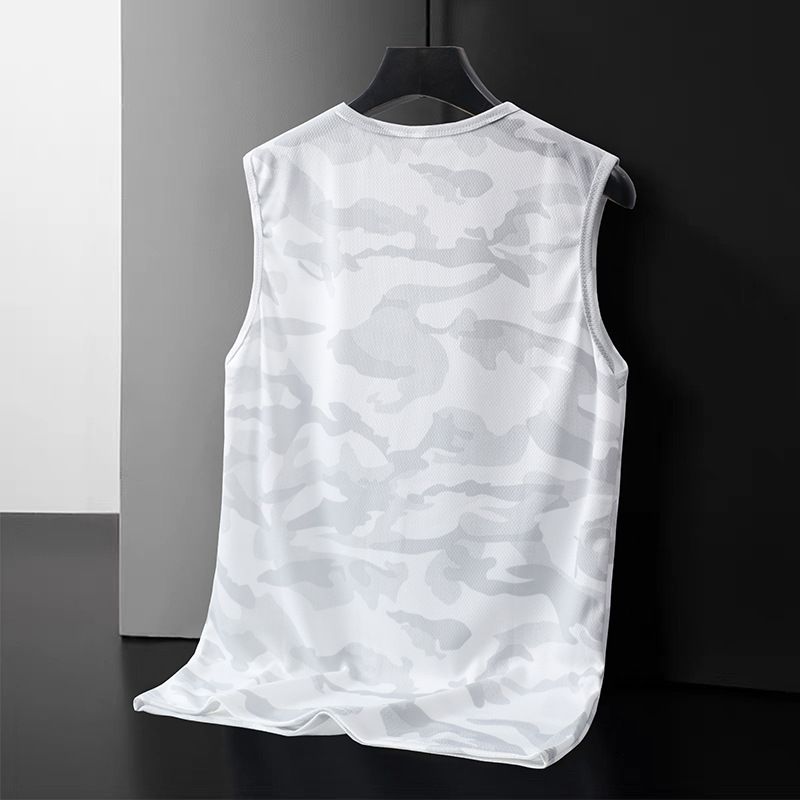 Men's Camo Tank Tops, Quick Dry Breathable Mesh Sports Vests, Casual Crew Neck Sleeveless Athletic Undershirts for Fitness & Training, Workout Clothing|Graphic Tank