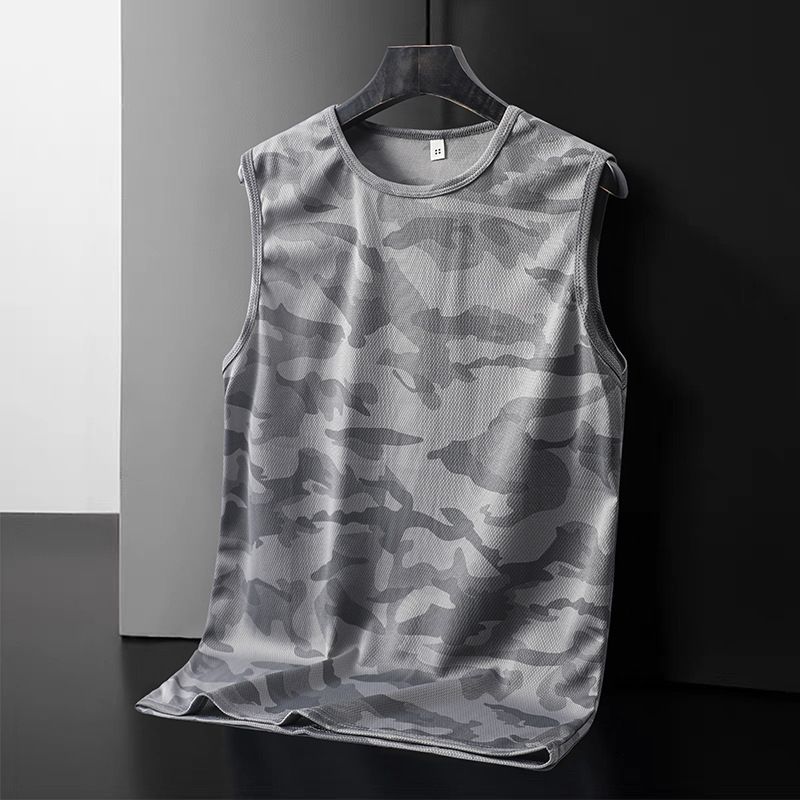 Men's Camo Tank Tops, Quick Dry Breathable Mesh Sports Vests, Casual Crew Neck Sleeveless Athletic Undershirts for Fitness & Training, Workout Clothing|Graphic Tank