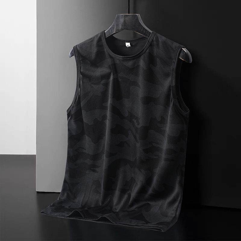 Men's Camo Tank Tops, Quick Dry Breathable Mesh Sports Vests, Casual Crew Neck Sleeveless Athletic Undershirts for Fitness & Training, Workout Clothing|Graphic Tank
