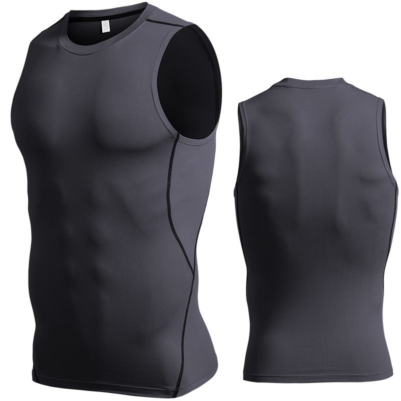 Men's Breathable Sports Vest Tight-Fitting Fitness Clothing for Training Running Basketball Quick-Drying Sweat-Absorbent
