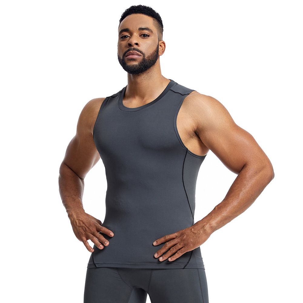Men's Breathable Sports Vest Tight-Fitting Fitness Clothing for Training Running Basketball Quick-Drying Sweat-Absorbent
