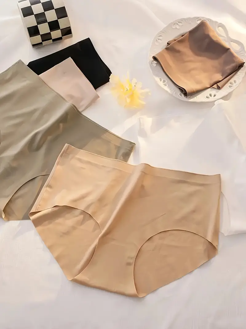 5-Pack Women's 7A Grade Mulberry Silk women Panties - Mid-Rise with Breathable Lined Crotch, Skin-Friendly & Comfortable Seamless Underwear Lady Panty women clothes