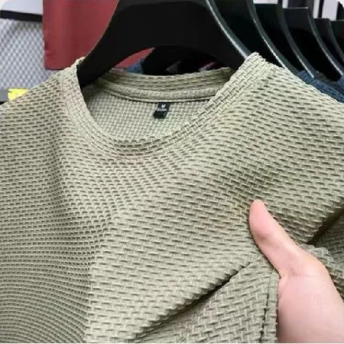 Ice silk bamboo Festival mesh T-shirt men short-sleeved fitness sports shirt half-sleeved men summer breathable cool body men's top