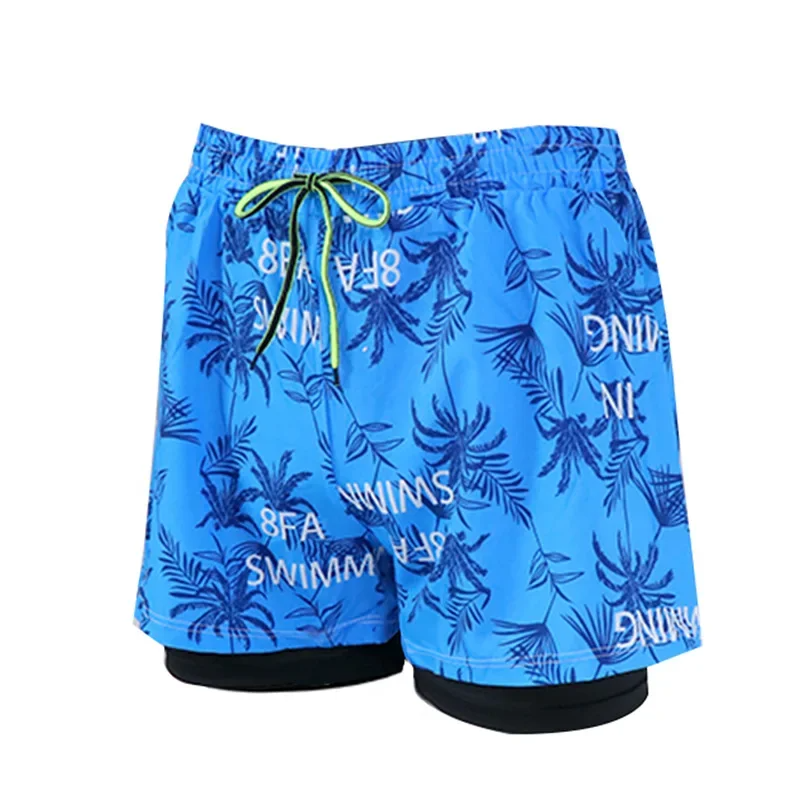 Summer Men’s Shorts-Double Layer Printed Outdoor Shorts For Running Training Exercise Athletic Shorts Sports Shorts Men Quick Dry Gym Track Trouser Man