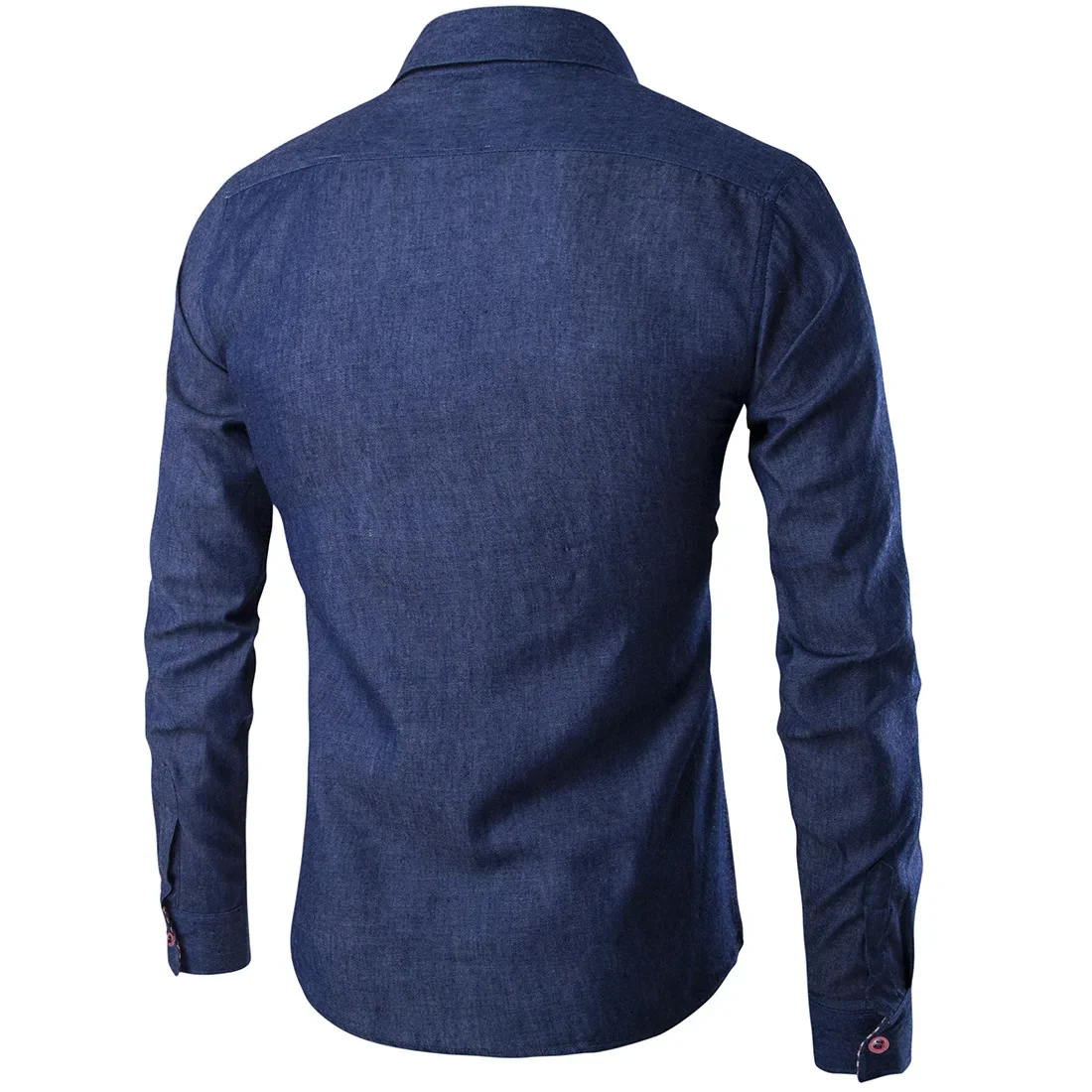 Casual Cotton Long Sleeve Men's Shirt Slim Fit Spring Autumn Fashion Pocket Patchwork Denim Shirt British Style Male Apparel