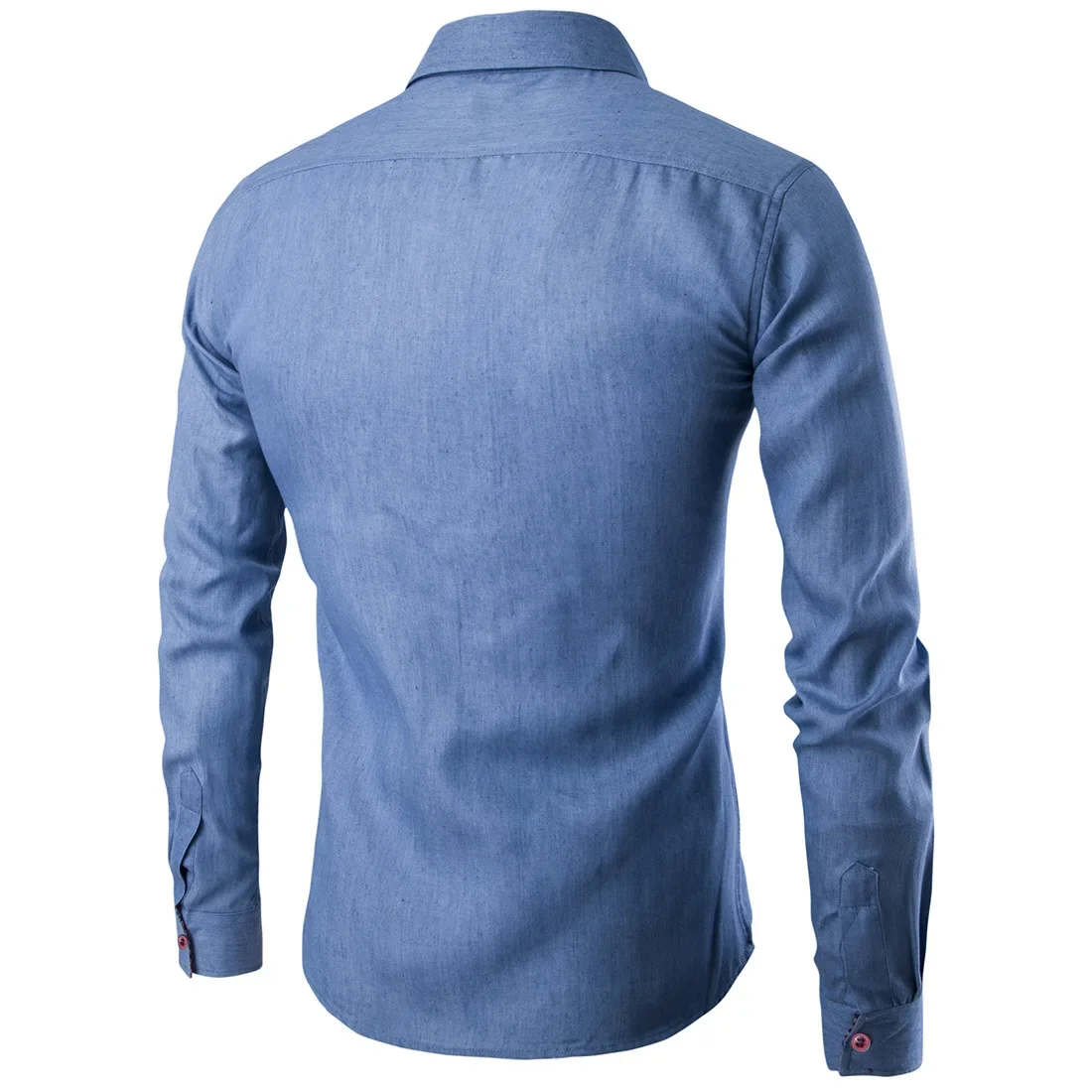 Casual Cotton Long Sleeve Men's Shirt Slim Fit Spring Autumn Fashion Pocket Patchwork Denim Shirt British Style Male Apparel