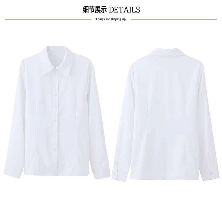 1pcs Woman Spring Autumn Solid color Shirts Lady Casual Long Sleeve Turn-down Collar Loose Shirt Female Fashion Temperament Tops