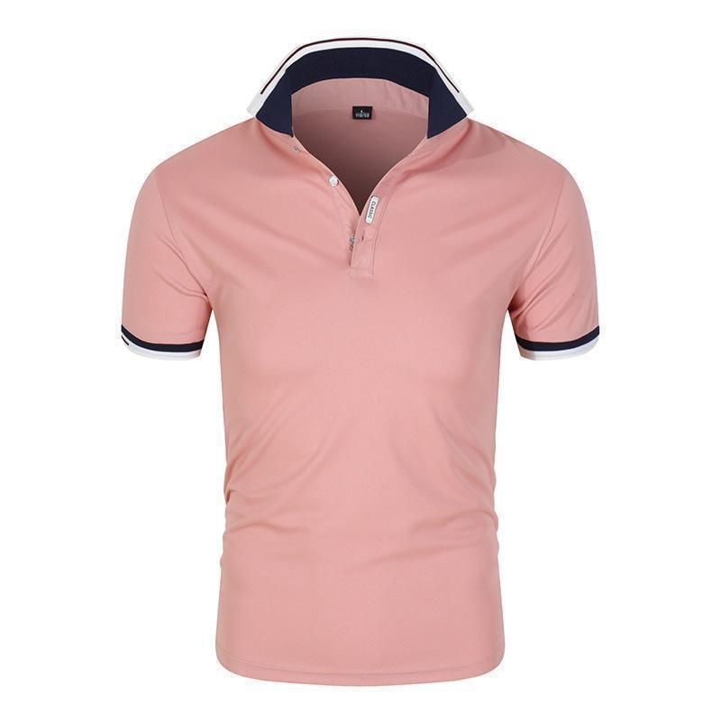 Men's Clothing,Summer Business Men shirt Youth Casual Sports Shirt Button Decoration Solid Color Short Sleeve Men tshirts