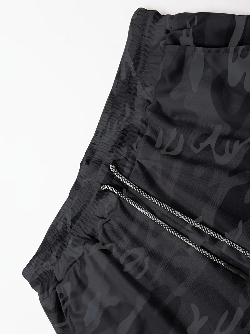 Men's Breathable Quick-Dry Sport Shorts Double-Layer Breathable Mesh with Pockets for Gym & Sports Trouser Man